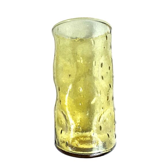 Amber Bubble Thumbprint Textured Vintage 1960's Glasses Set of 3-RARE! - Picture 8 of 8